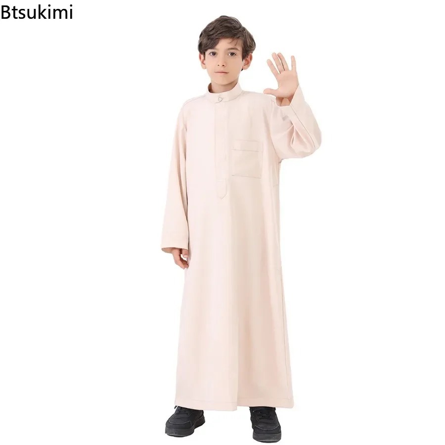 Ethnic Fashion Pakistan - エスニックスタイル子供服ムスリムファッションアバヤ長袖カフタンアラブイスラムカフタンソベ男の子用ドレスパキスタンモロッコローブ