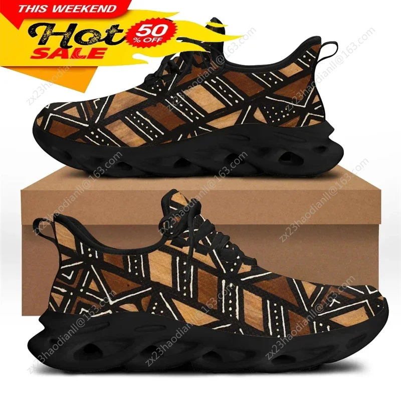 Ethnic Fashion - アフリカ民族部族柄スニーカー男性用新しいメンズファッションフレックスコントロールランニングシューズレースアップフットウェア