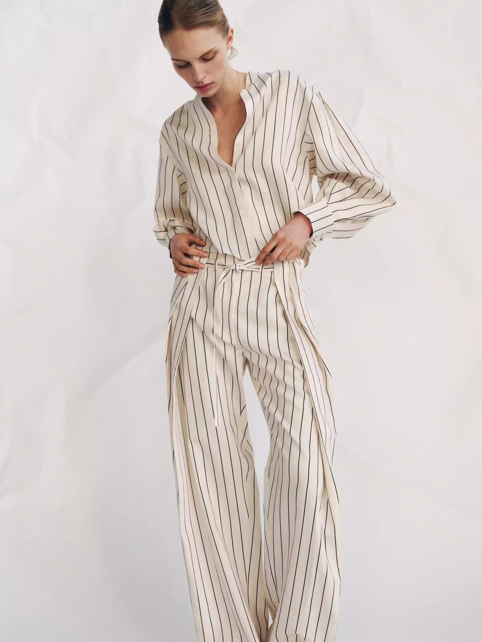 Ethnic Fashion Wear - 春の新作 レディース パフスリーブシャツ エスニック ステージ衣装 ルーズパンツ