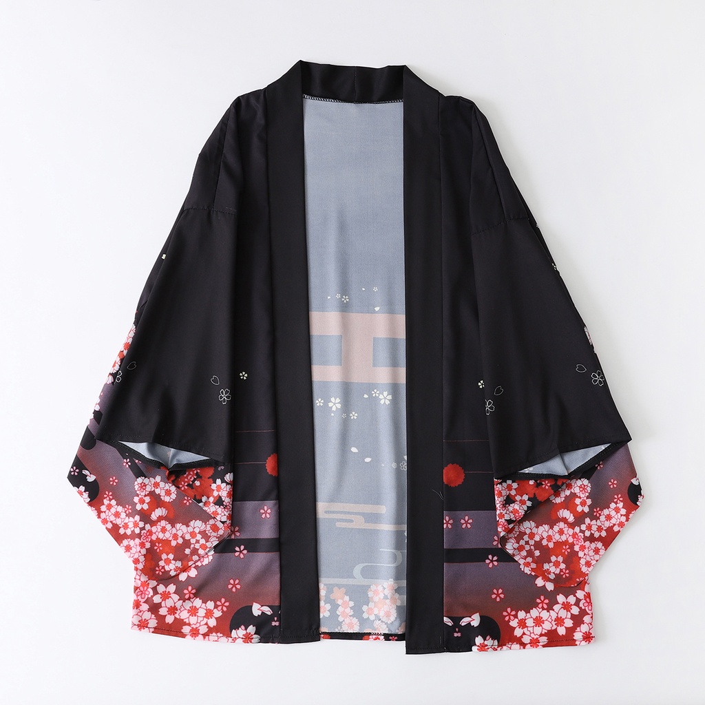 ファッションキツネプリント夏ビーチ浴衣ストリートカーディガン - Ethnic Fashion のレビューと価格