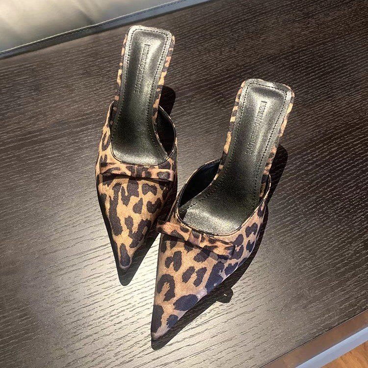 レディース　レオパード柄　ポインテッドトゥ　ハイヒールスリッ - Ethnic Fashion のレビューと価格