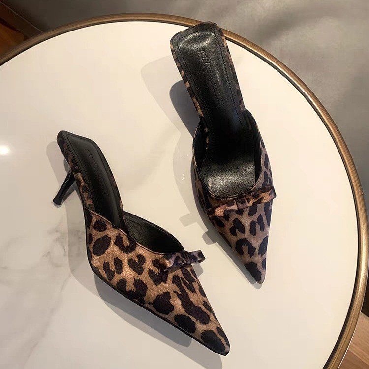 レディース　レオパード柄　ポインテッドトゥ　ハイヒールスリッ - Ethnic Fashion のレビューと価格