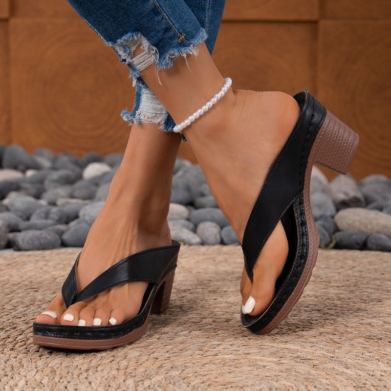 女性のファッショナブルなハイヒールスリッパ、セクシーなトング - Ethnic Modern Fashion のレビューと価格