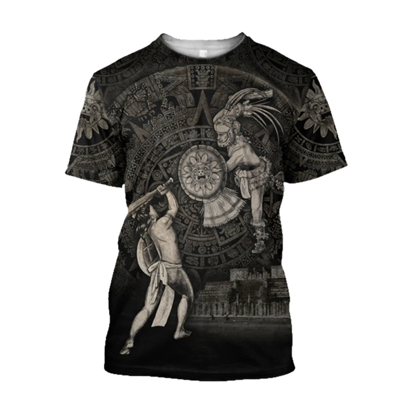 レトロエスニックアステカメキシコ Tシャツ夏メンズ 3D プ - Men'S Ethnic Fashion Trends のレビューと価格