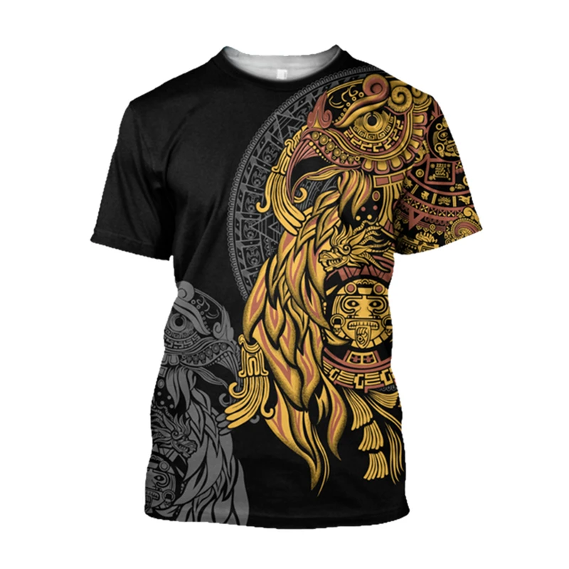 レトロエスニックアステカメキシコ Tシャツ夏メンズ 3D プ - Men'S Ethnic Fashion Trends のレビューと価格