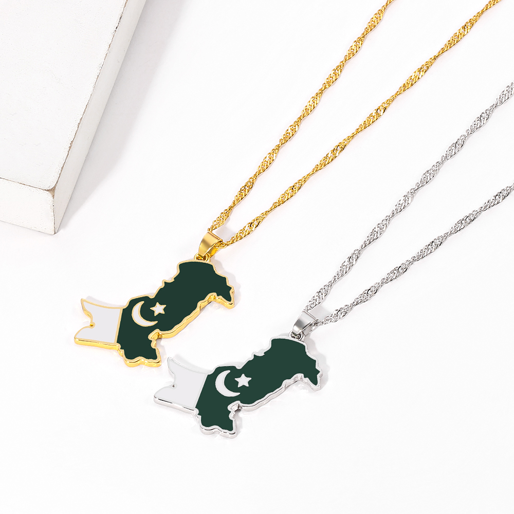 女性と男性のための全国旗ペンダント付きネックレス,エスニック - Ethnic Fashion Pakistan のレビューと価格