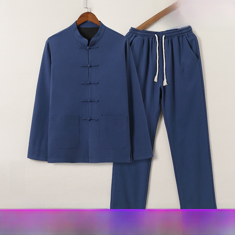 中国風綿麻長袖シャツ 大きいサイズ カンフーベースシャツ 禅 - Urban Ethnic Fashion のレビューと価格