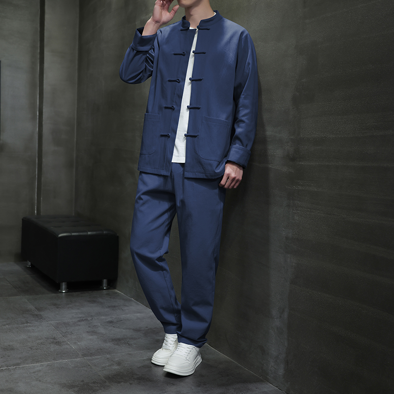 中国風綿麻長袖シャツ 大きいサイズ カンフーベースシャツ 禅 - Urban Ethnic Fashion のレビューと価格
