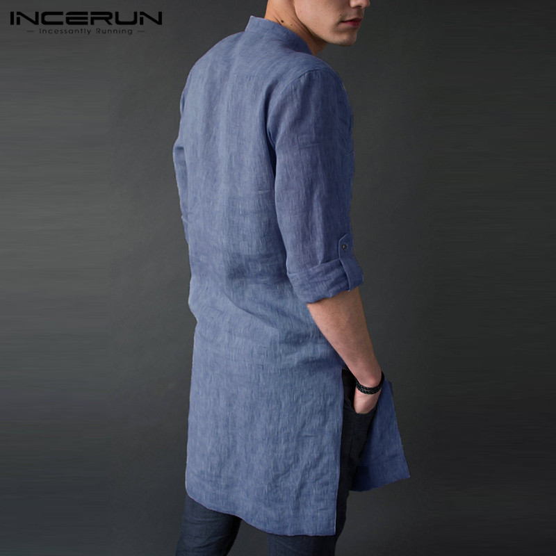 インセルン-メンズ長袖ミドル丈Tシャツ,無地のイスラム教徒の - Kurta Men Cotton のレビューと価格
