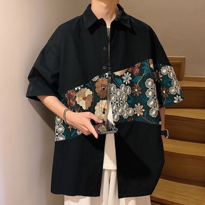 XXL エスニックスタイル刺繍メンズサマーシャツデザイントッ - Urban Ethnic Fashion のレビューと価格