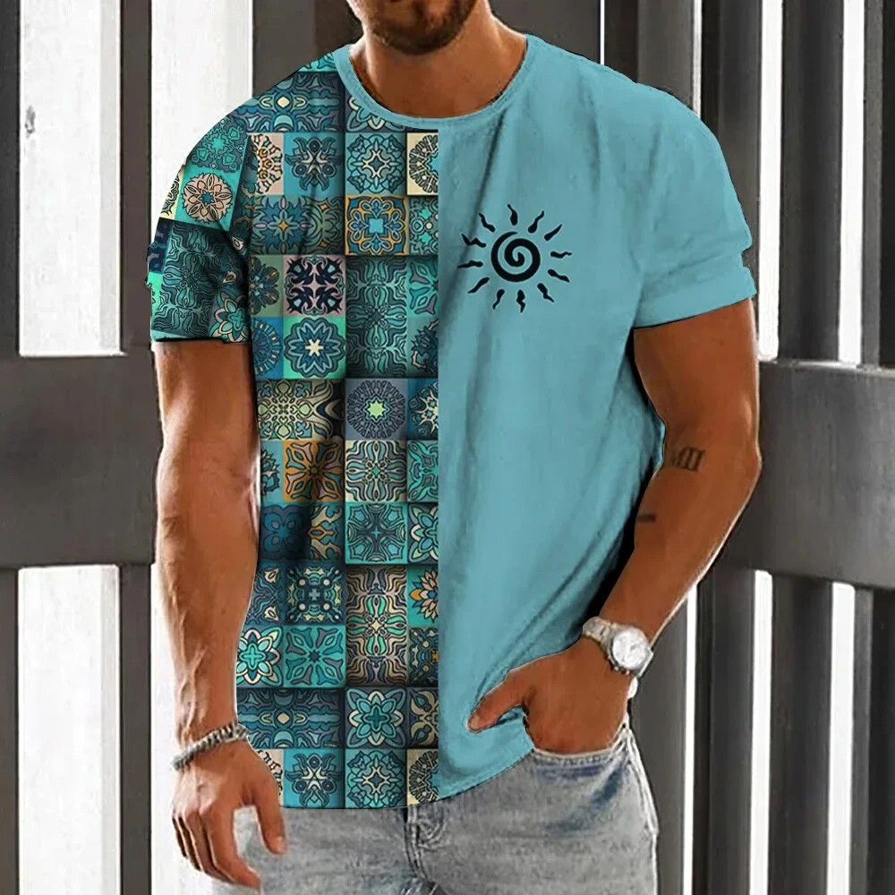 ヴィンテージエスニックスタイルメンズ Tシャツ夏のファッショ - Men'S Ethnic Fashion Trends のレビューと価格