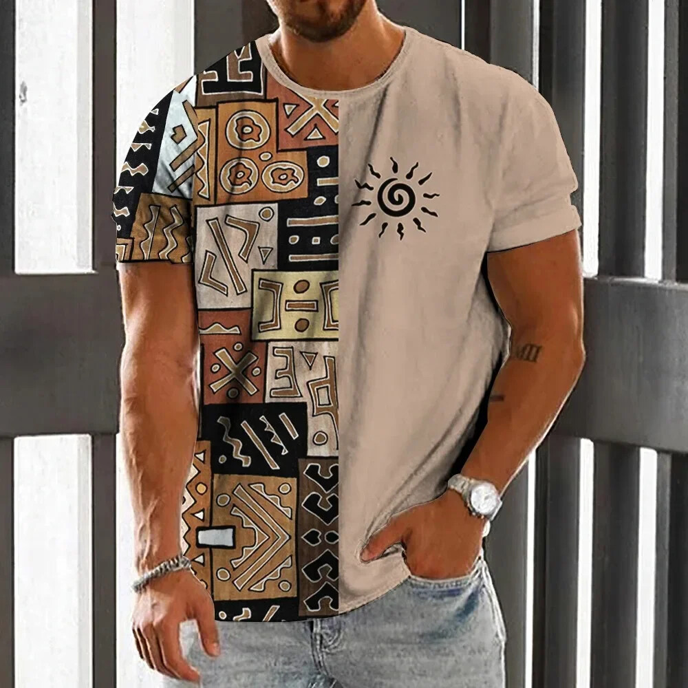ヴィンテージエスニックスタイルメンズ Tシャツ夏のファッショ - Men'S Ethnic Fashion Trends のレビューと価格