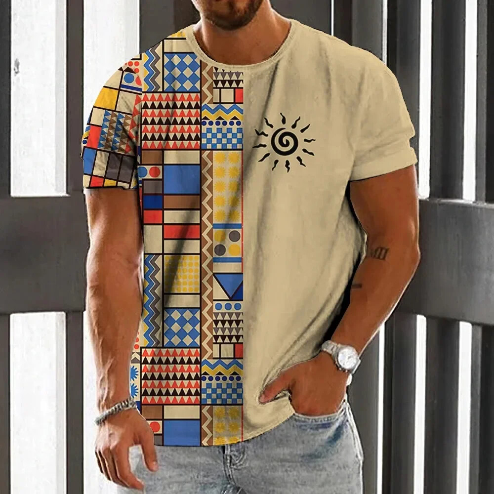 ヴィンテージエスニックスタイルメンズ Tシャツ夏のファッショ - Men'S Ethnic Fashion Trends のレビューと価格