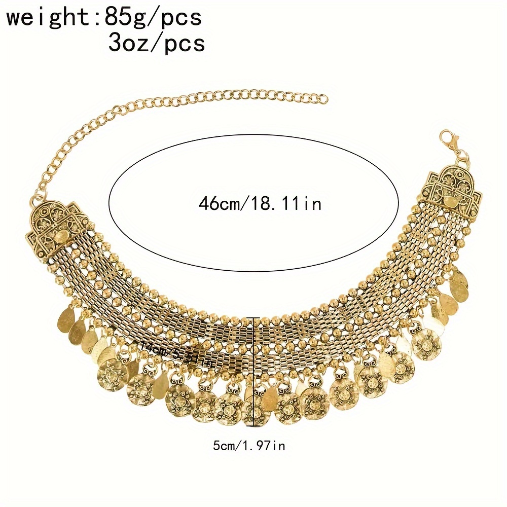 パキスタントルコエスニックコインチョーカーネックレスイヤリン - Ethnic Fashion Pakistan のレビューと価格