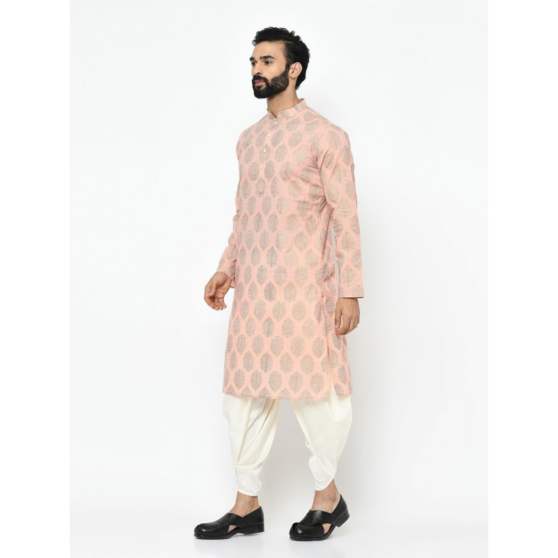メンズクルタ - プリント入りコットンブレンドチュニック - - Kurta Men Cotton のレビューと価格