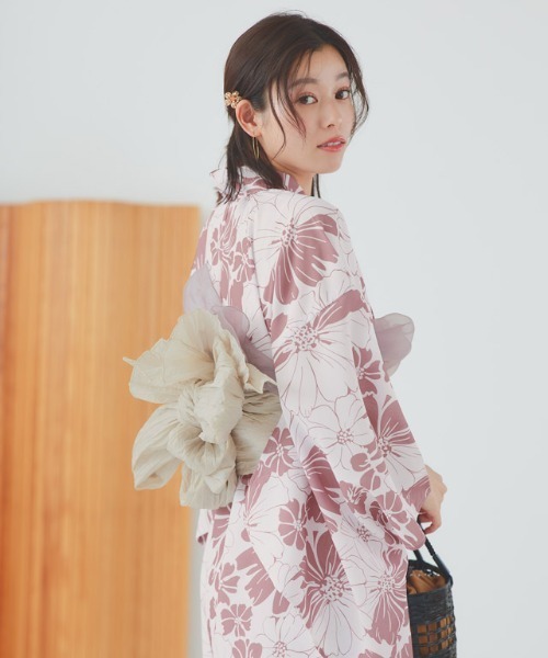 伝統的な浴衣着物綿麻素材ガールズドレスピンクひまわり夏のファ - Ethnic Fashion Wear のレビューと価格