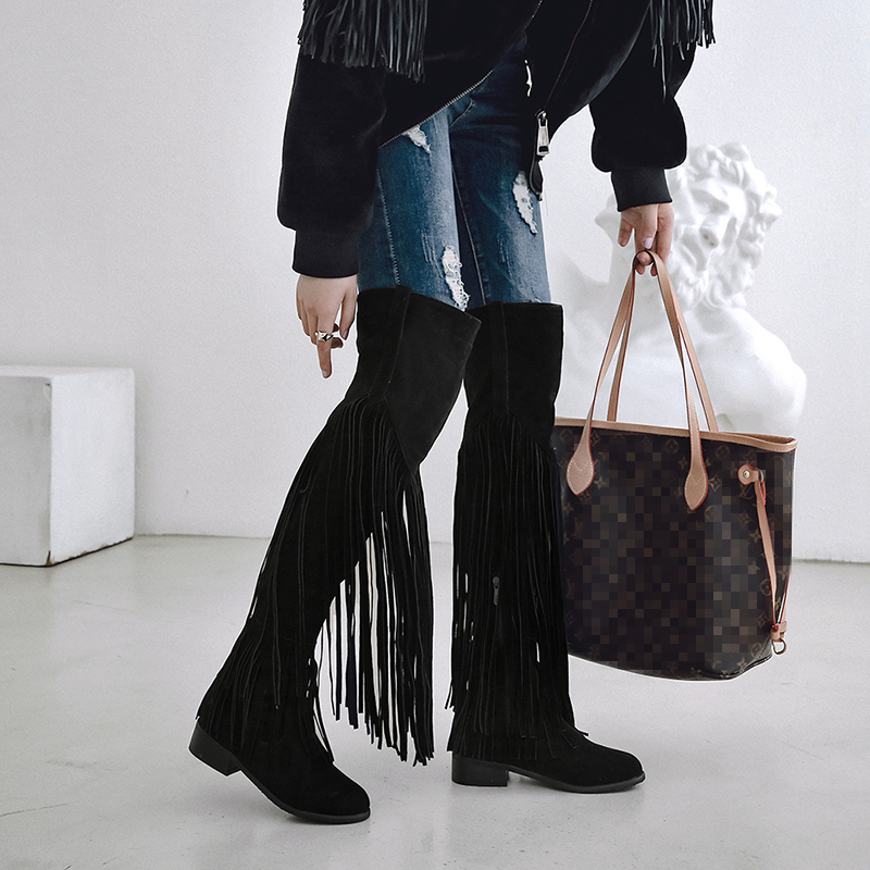 2026年ファッションボヘミアンニーハイブーツエスニック女性 - Ethnic Fashion のレビューと価格